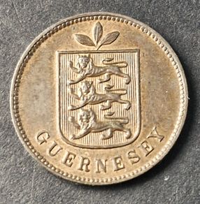 Guernesey 1911 Excellent 1 Double H coin