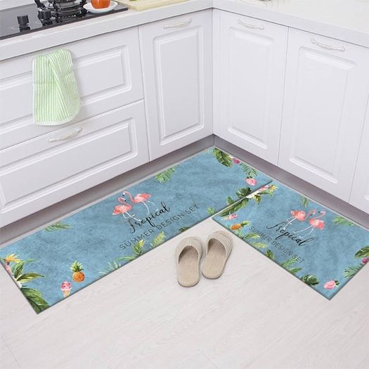 NEW SALE | Anti Slip Kitchen Rug Set: the anti-slip backing holds the pad in place; no more worries about slipping or scratching the floor; NOTE: please do not place it on wet floors. Comfort Kitchen Mats: microfiber material surface is soft to touch, no 