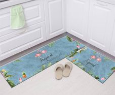 NEW SALE | Anti Slip Kitchen Rug Set: the anti-slip backing holds the pad in place; no more worries about slipping or scratching the floor; NOTE: please do not place it on wet floors. Comfort Kitchen Mats: microfiber material surface is soft to touch, no 