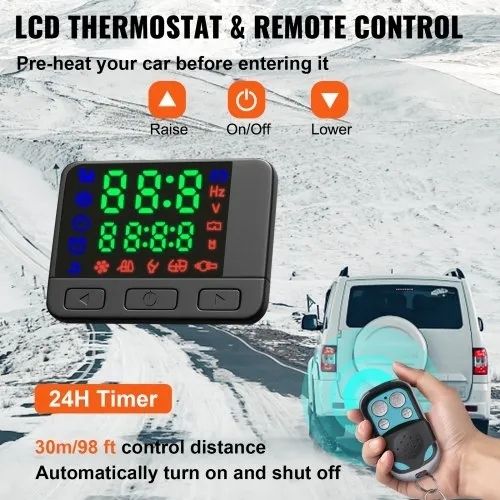 12V 2KW Diesel Air Heater Diesel heater Parking heater Air Diesel heater with Silencer,10L tank, LCD switch for cars, buses, RVs, trucks, engineering vehicles