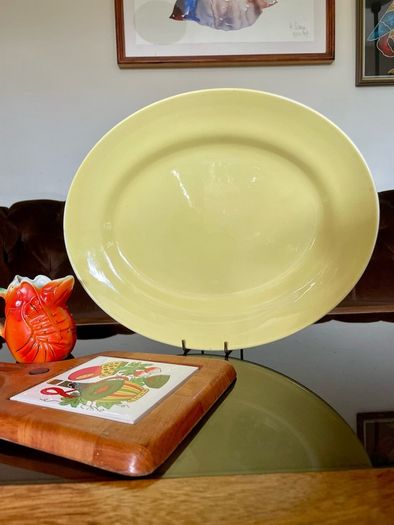 Arklow Pottery Ireland Farmhouse Kitchen Display Platter Pale Yellow 1960s