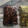 Medium size Bag of gold , bronze sequin and 2 bag of big and small crystals 8euro for all Image 5