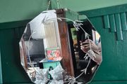 Art Deco original 1920s Mirror vintage French Art Deco etched mirror