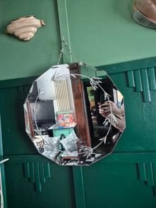 Art Deco original 1920s Mirror vintage French Art Deco etched mirror