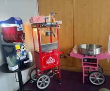 Popcorn candy floss slush puppy Hotdog nachos machines