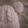 cream aran style bobble hat Image 2