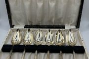 Set of 6 vintage spoons in display case made in Ireland
