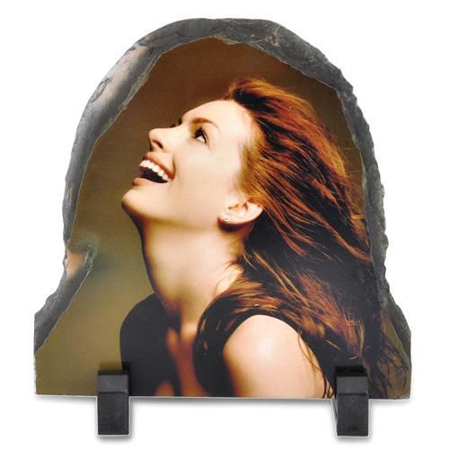 Personalised Photo Slate Door shape, size 15 x 15cm. Photo Rock Slate