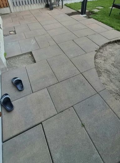 Garden patio slabs