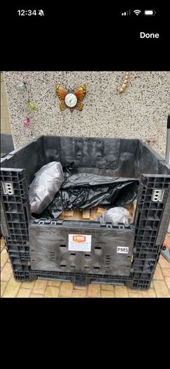 Large storage crate with lid