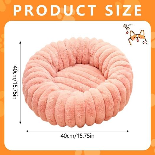Small Dog Bed, Cat Bed, Washable Pet Soft Plush Calming Anti-Anxiety Donut Sofa with Anti-Slip Bottom for Dogs, Cats, Kittens and Puppies