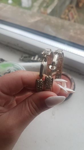 Silver look loop earrings  worn once