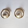 Brabd New Elegant Pearl Hoop Earrings with Gold Tone design Image 6