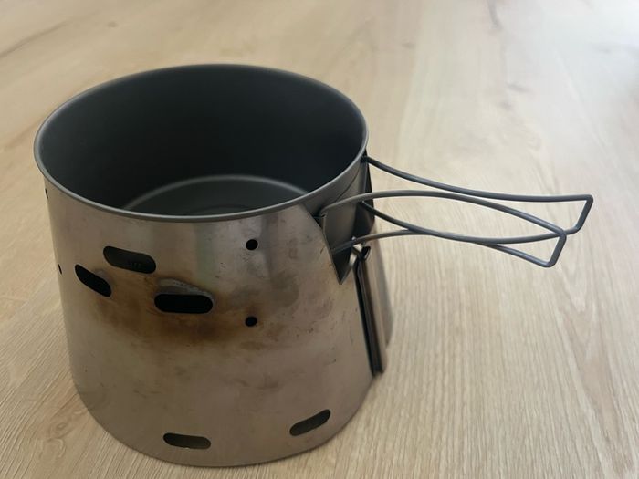 Camping pot and stove: Traildesigns SideWinder Ti-Tri pot stand, burner and 900ml pot