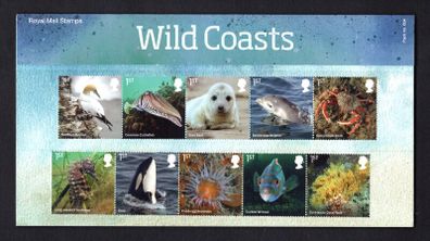 2021 Great Britain Wild Coasts Commemorative Stamps and Miniature Sheet Presentation Pack