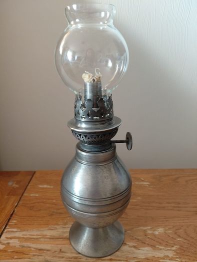 vintage French petit oil lamp works