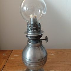 vintage French petit oil lamp works