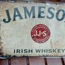 Jameson irish advertising whiskey metal repo sign  ,,buyer collects or pays postage thank you, lovely advertising display item, nice for home bar or man cave pub restaurant etc, or present, sold as seen . Image 3