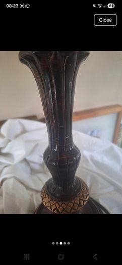 Vintage Maroon Shade Lamp,wooden base good weight