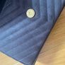 Stunning grey handbag with gold chain shoulder strap Image 6