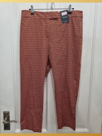 Bnwt M&S Orange/Black Trousers Size 14
