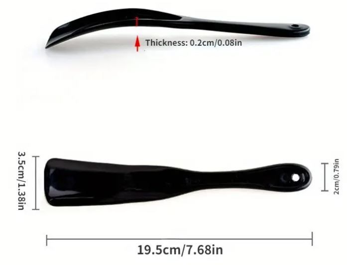 Plastic Portable Shoehorn, new, plastic.