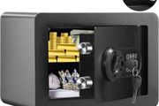 Safe, 14.2 L Home Safe, Steel Security Safe with Digital Keypad and 2 Keys, Wall-Mounted Cabinet Safe Protect Cash, Gold, Jewelry