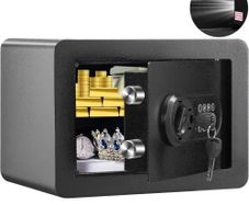 Safe, 14.2 L Home Safe, Steel Security Safe with Digital Keypad and 2 Keys, Wall-Mounted Cabinet Safe Protect Cash, Gold, Jewelry
