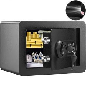 Safe, 14.2 L Home Safe, Steel Security Safe with Digital Keypad and 2 Keys, Wall-Mounted Cabinet Safe Protect Cash, Gold, Jewelry