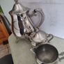 Vintage Leonard 5 Piece Silver plate Teapot, Sugar B0wl. Creamer / milk jug. Image 10