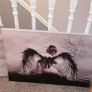 Beautiful angel canvases. Diammante edge around canvas  lovely on a wall Image 2