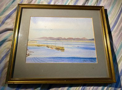 picture simon leggie or heggie watercolour Roundstone Co Galway dated 1993