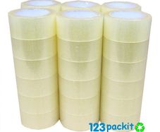 Lot of 6 rolls clear packaging tape premium 66 meters long x 50 mm wide industrial quality