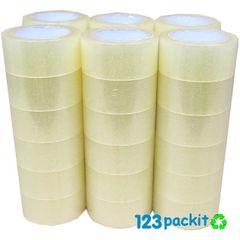 Lot of 6 rolls clear packaging tape premium 66 meters long x 50 mm wide industrial quality