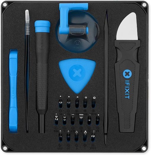 Essential Electronics Toolkit, Basic tool-set with 16 precision bits (4 mm), magnetic screwdriver & opening tools for electronic devices