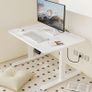 Electric Standing Desk 80x60 cm Low Height 48-75 Adjustable with Wheels Hooks Stand Up Memory Handset for Home Office White Image 2