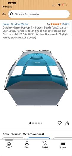 Excellent Condition Pop Up Beach Tent X-Large