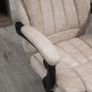 Office Chair Microfibre Desk Chair with Reclining Function Armrests Swivel Wheels Footrest Beige Image 6