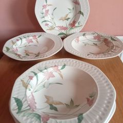1970' PONTESA Spain Porcelain  Large Pasta Bowls x 6