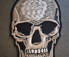 Embroidered skull, cloth patch.