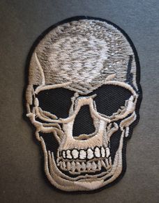 Embroidered skull, cloth patch.