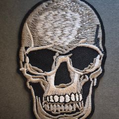 Embroidered skull, cloth patch.