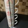 Set of 4 Mugs with a Wrought Iron Mug Stand Image 2