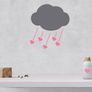 Cloud Wall Decal, Cloud Wall Art  Heart Wall Decal, Heart Drop, Wall Art Decal, Large Cloud Decal, Cloud Sticker, Nursery Wall Decal, Child's Room Wall Decal Image 5