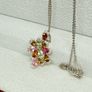 Multi-Tourmaline & White Zircon Pendant with Chain Image 4