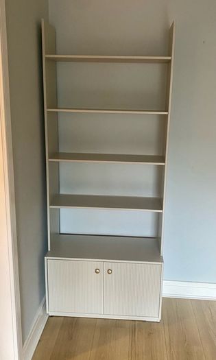 Grey Wooden Bookcase Display Shelf Dutch design