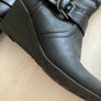 Black Knee High Boots / zip & wedge Heel/ Size 6 Image 4