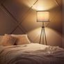 LED Tripod Floor Lamp Standing Tall Lamps with Grey Cylinder Shade and Convenient Pulling Switch Standard Lights for Reading Living Room Lounge Bedroom Office Studio (FREE POSTAGE) Image 6