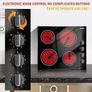 Ceramic Hob Built-in 4 Burners Electric Hob 60cm Ceramic Cooker with Electronic Knob Controls, Residual Heat Indicator, 6000W, Hard Wired, No Plug Included Image 5