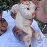 3 X Art Deco Handpainted Hardwood Cats Image 9